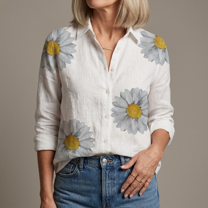 Daisy™ | Floral Print Oversized Blouse for Relaxed Everyday Style
