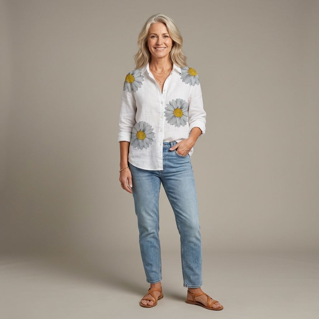 Daisy™ | Floral Print Oversized Blouse for Relaxed Everyday Style