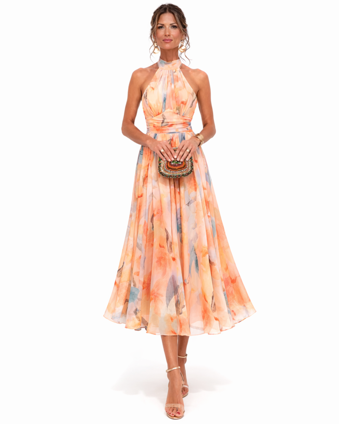 Aurora™ | Flowing Watercolour Maxi Dress