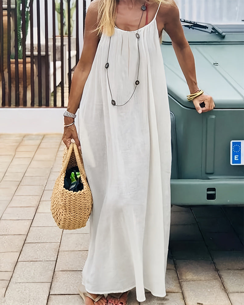Women's Solid Colour Backless Cami Dress