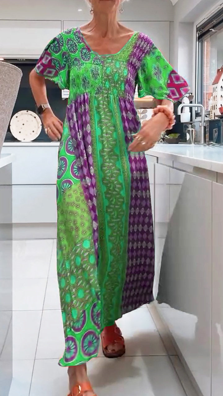 VALEA PATTERN MIDI DRESS