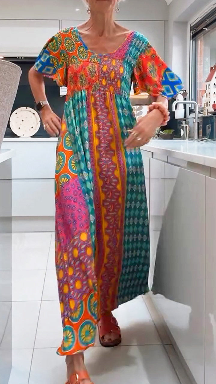 VALEA PATTERN MIDI DRESS