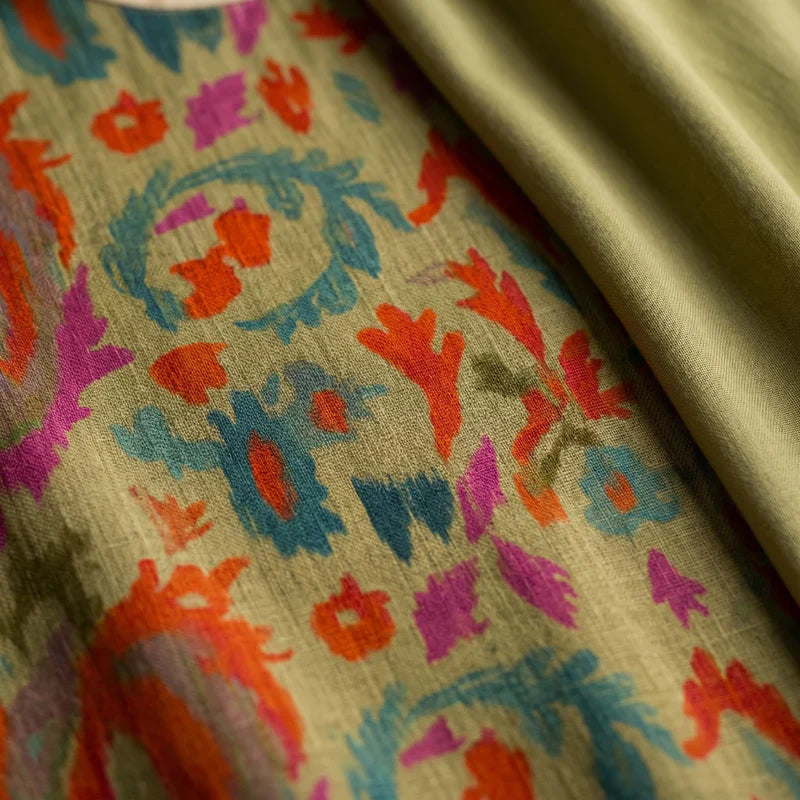 DANIELA | PRINTED LONG DRESS WITH COORDINATED GILET