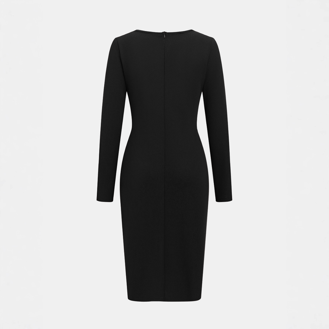 CHARENE™ - Women's Solid Colour PU Leather Patchwork Zipper Bodycon Dress