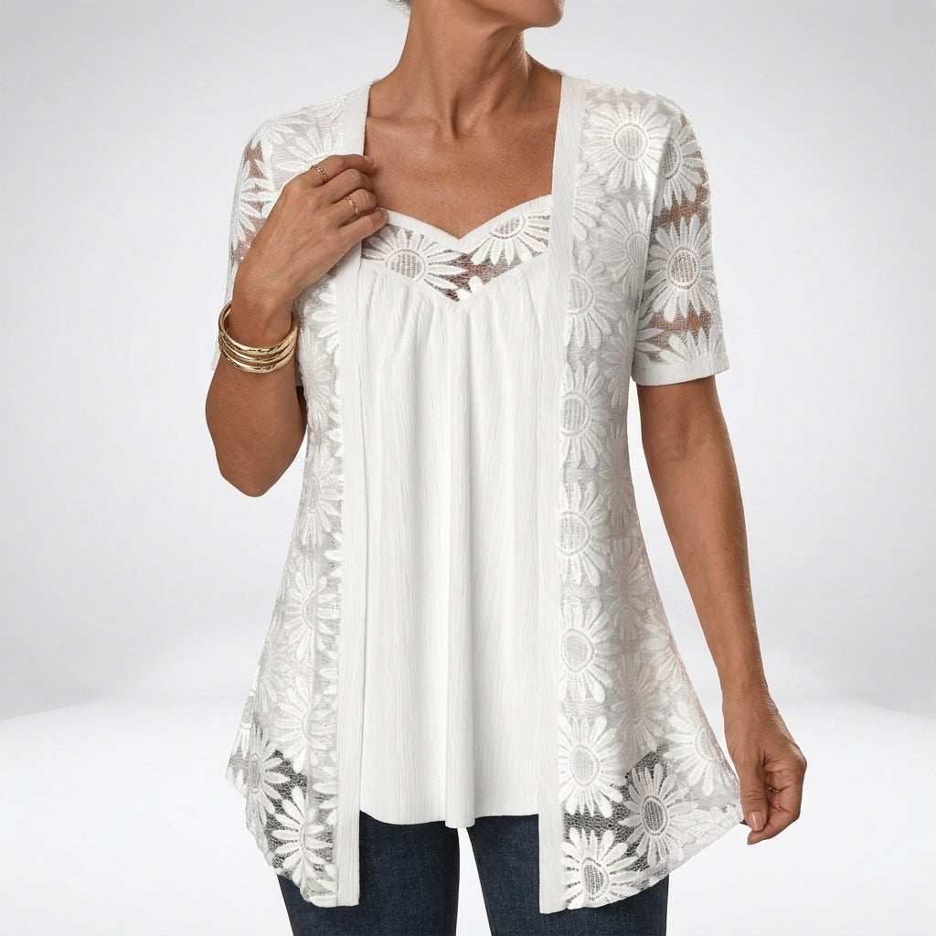 Prudence™ | Delicate Lace Blouse for Feminine Elegance