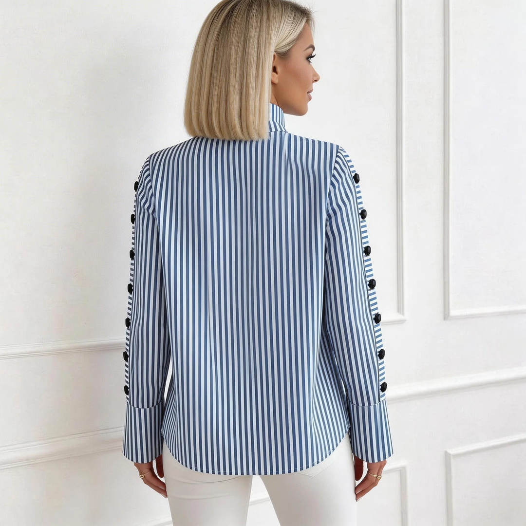 Sienna™ | Striped High Neck Top