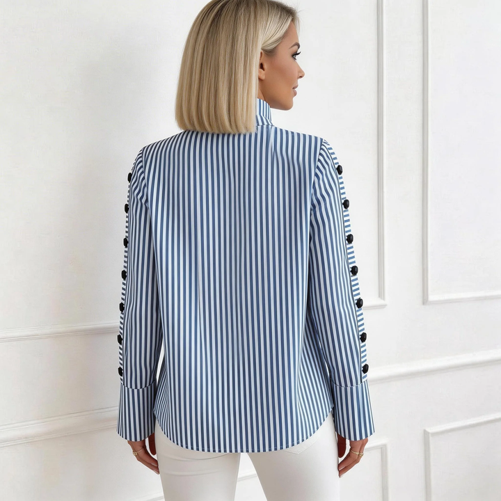 Sienna™ | Striped High Neck Top