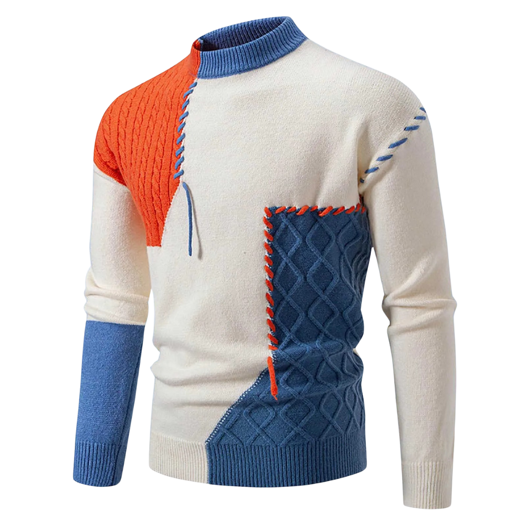 Ian - Elegant Block Knit Jumper