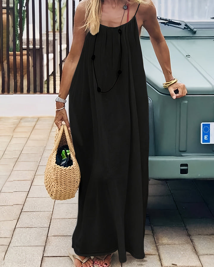 Women's Solid Colour Backless Cami Dress