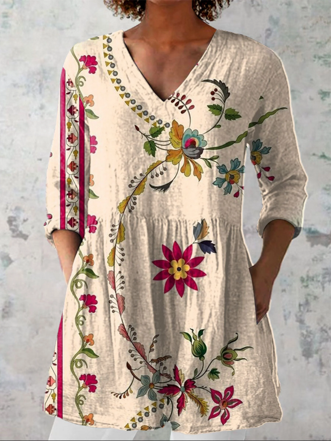 Valentine™ | Long V-Neck Blouse for Effortless Style