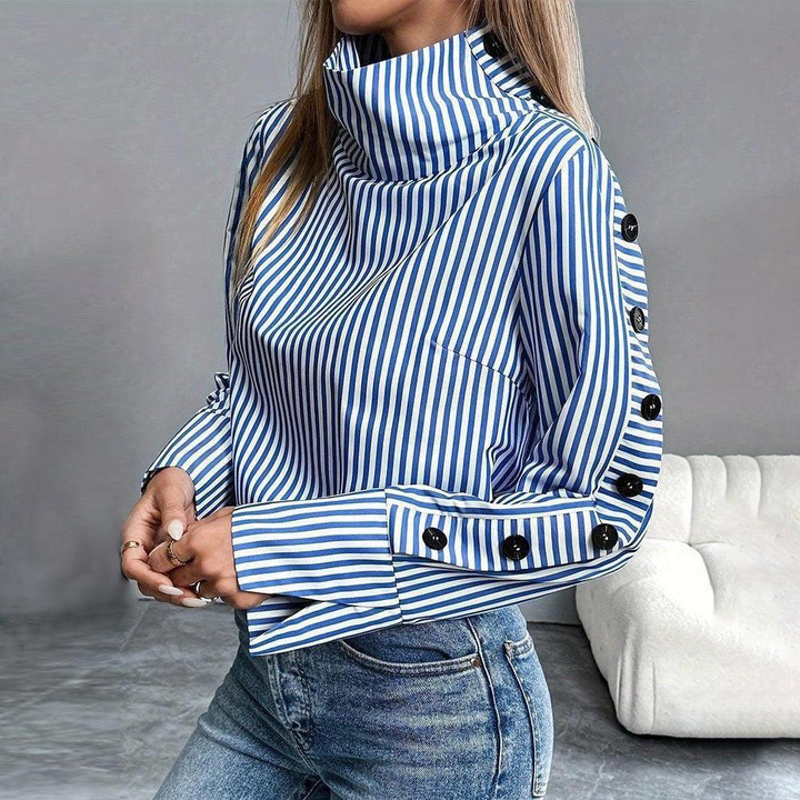 Sienna™ | Striped High Neck Top