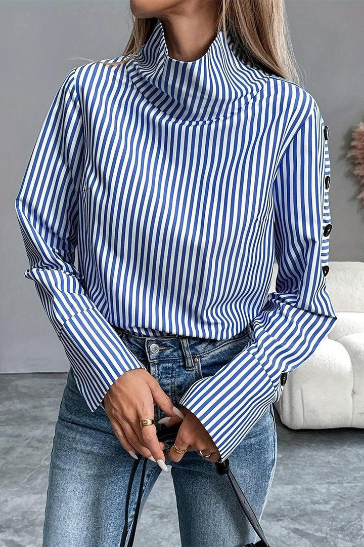 Sienna™ | Striped High Neck Top