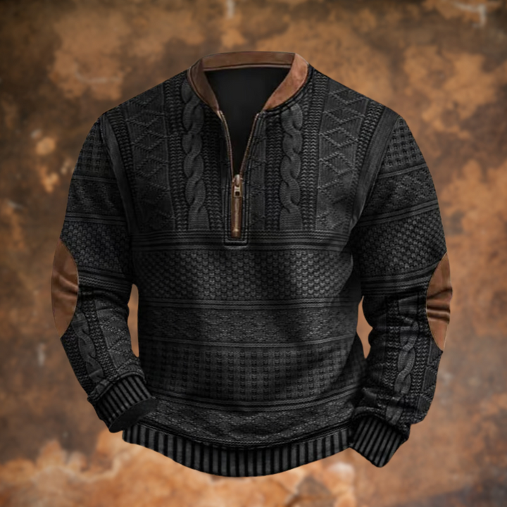 Tharvian | knitted zip-detail sweater