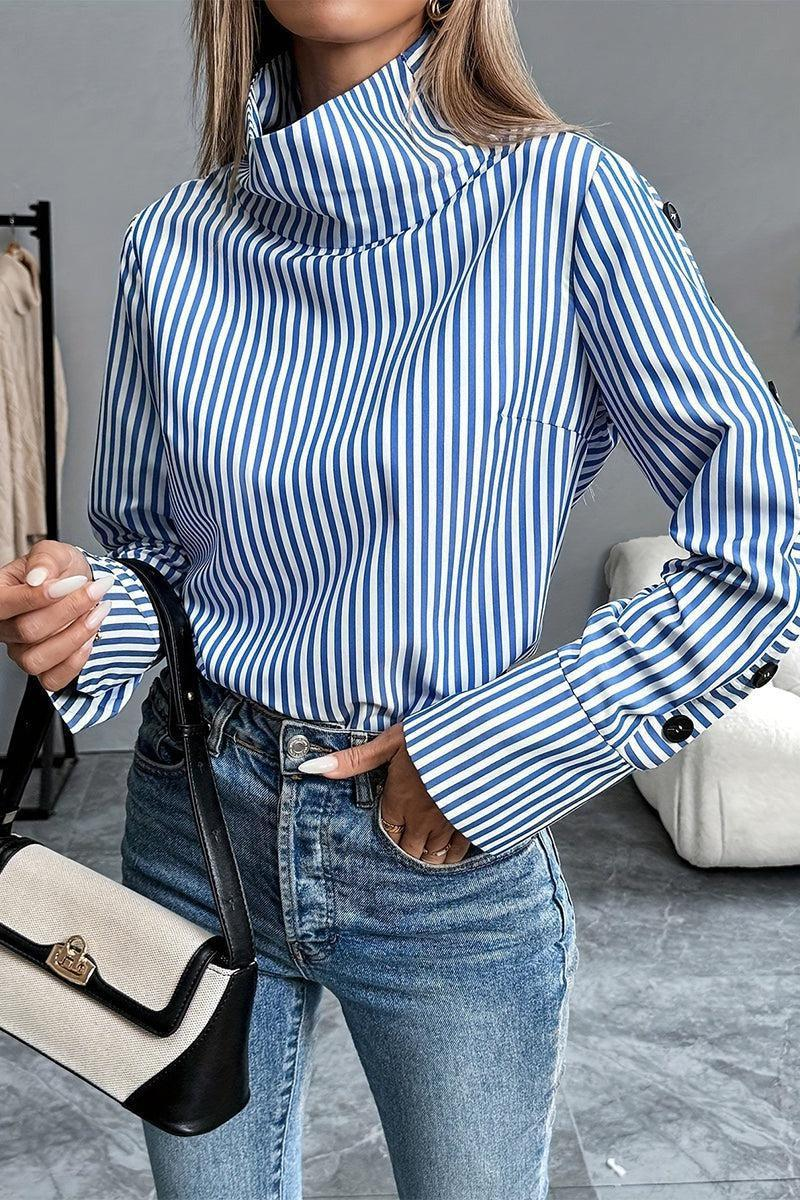Sienna™ | Striped High Neck Top