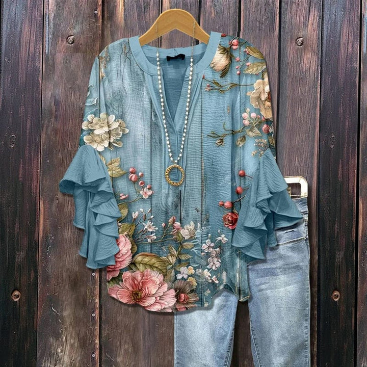 ELENORA WHISPER RUFFLE BLOUSE
