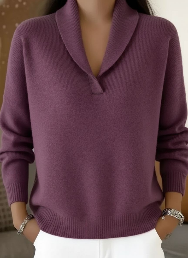 Jade V-Neck Sweater - Purple