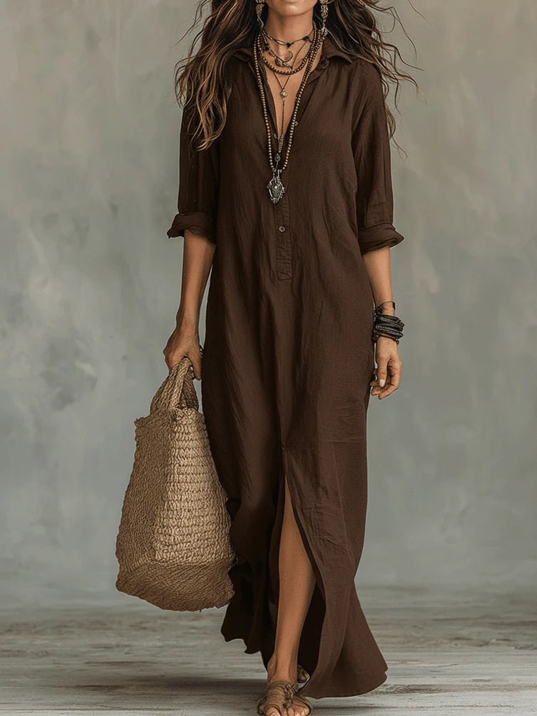 Willow Maxi Dress - Coffee Brown