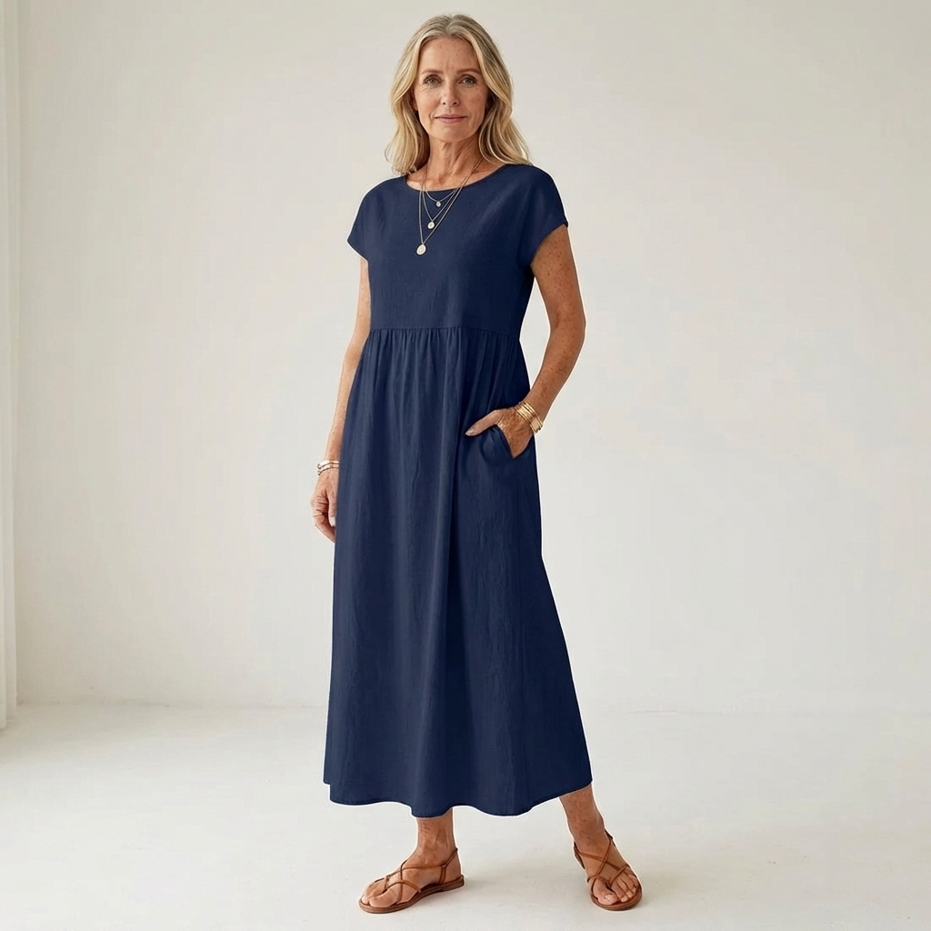 Gabrielle™ | Soft Cotton Midi Dress