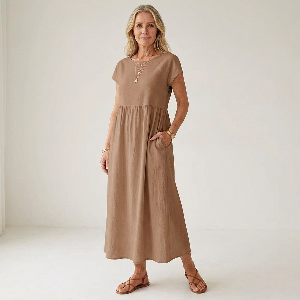 Gabrielle™ | Soft Cotton Midi Dress