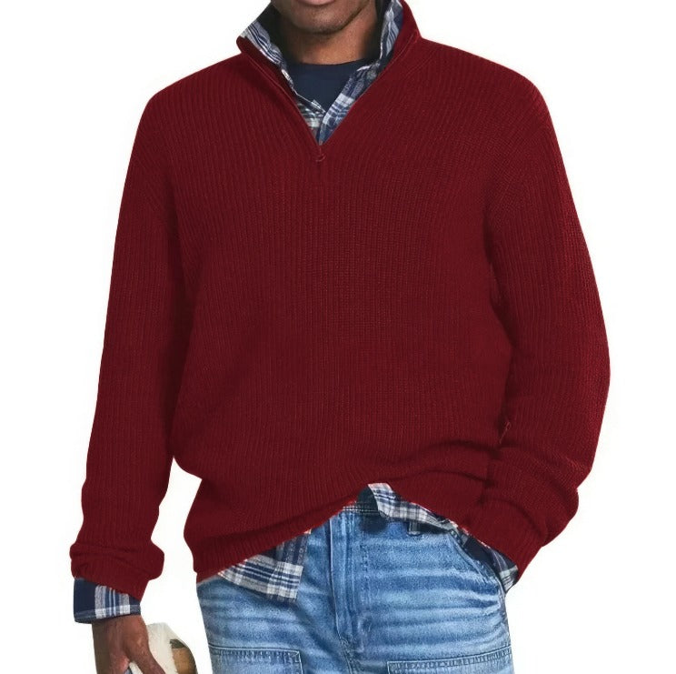 Finn - Comfortable Zip Neck Jumper