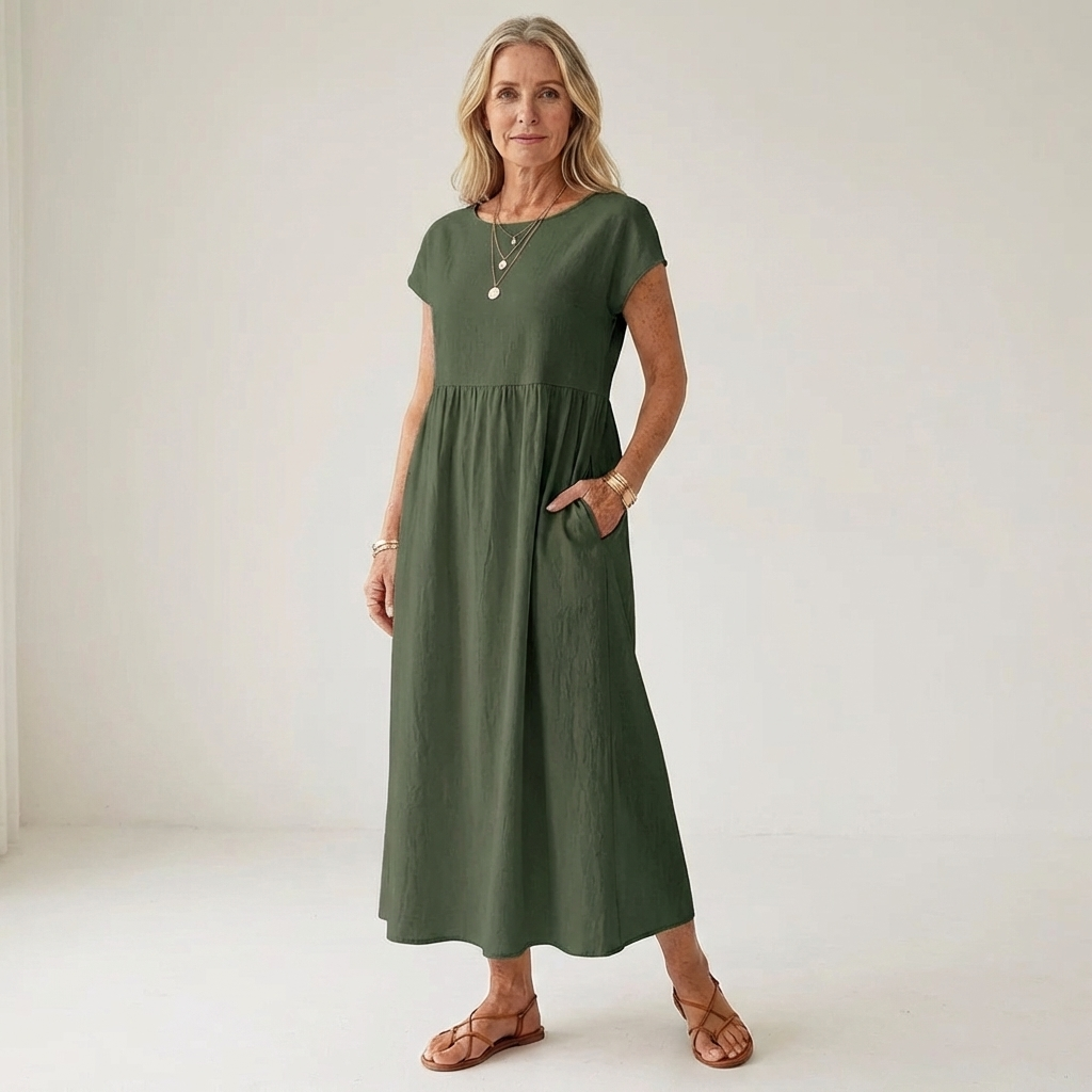 Gabrielle™ | Soft Cotton Midi Dress