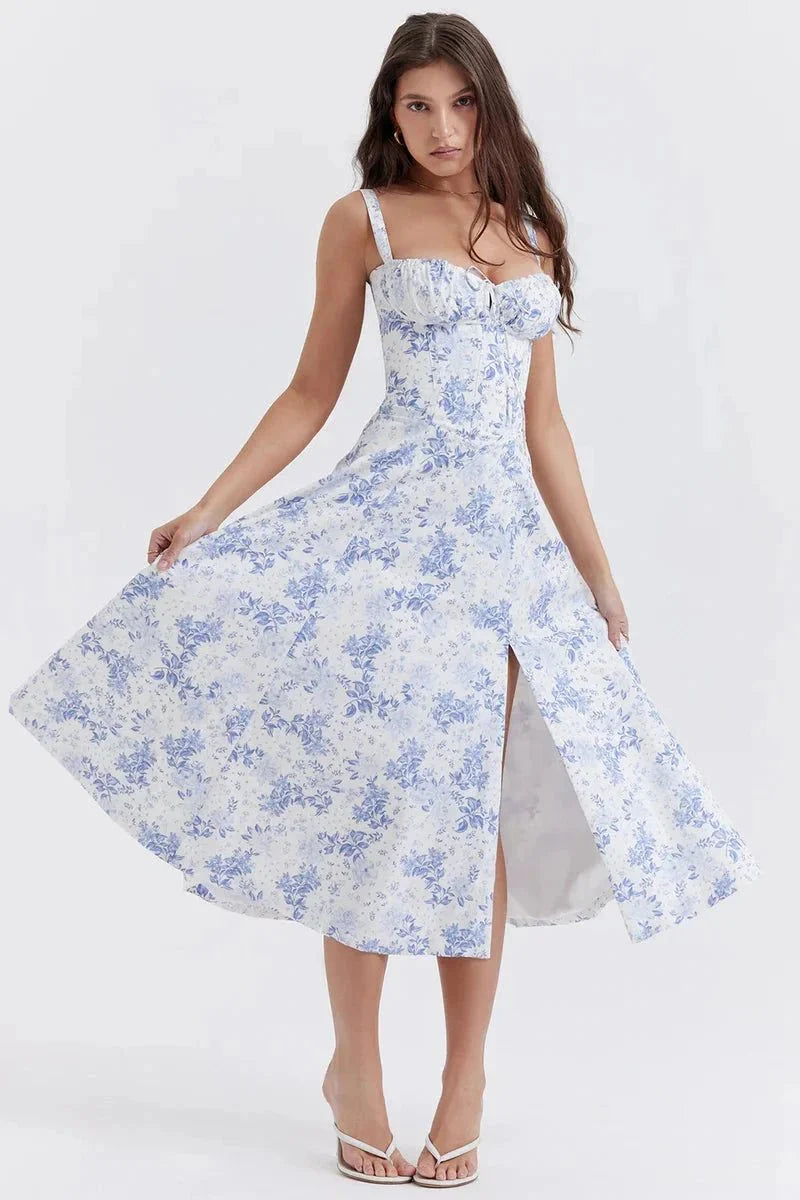 Linsay™ | Flattering Floral Midi Dress
