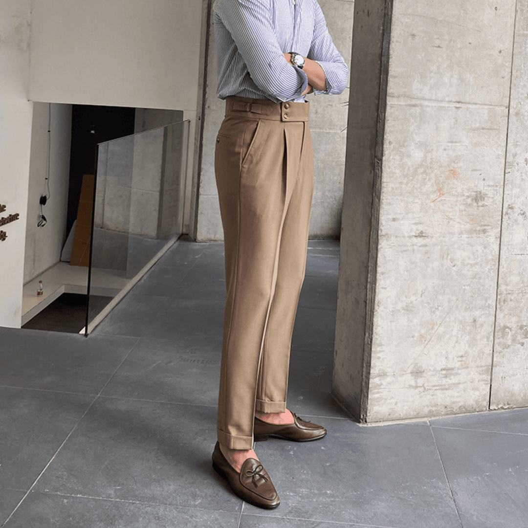 Edward - Elegant High-Waisted Trousers
