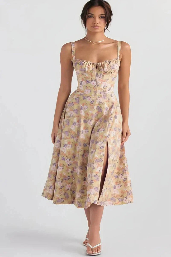 Linsay™ | Flattering Floral Midi Dress