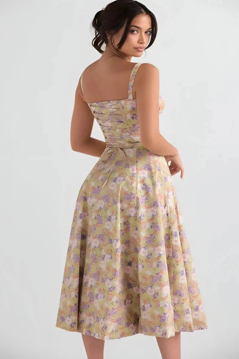 Linsay™ | Flattering Floral Midi Dress