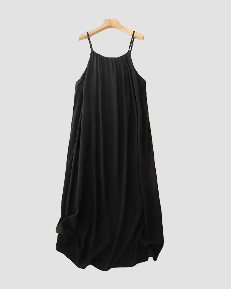 Women's Solid Colour Backless Cami Dress