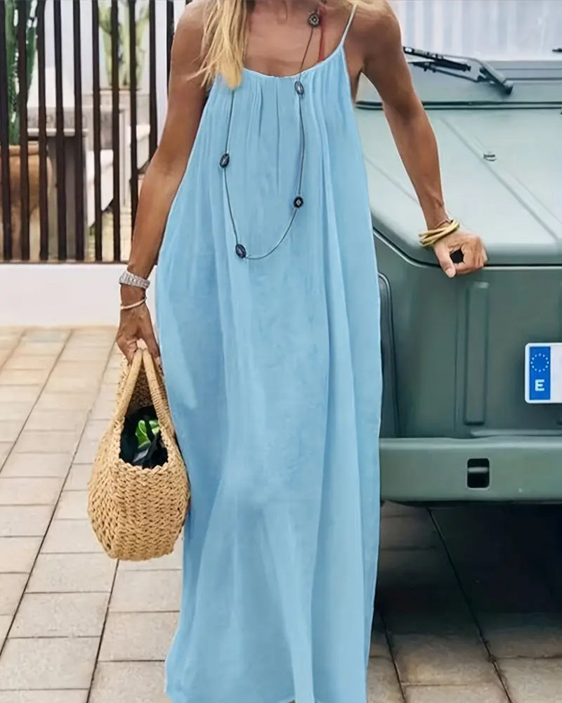 Women's Solid Colour Backless Cami Dress