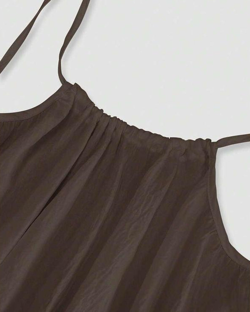 Women's Solid Colour Backless Cami Dress