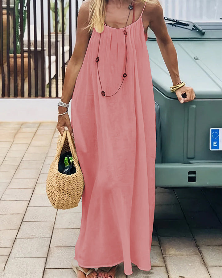 Women's Solid Colour Backless Cami Dress