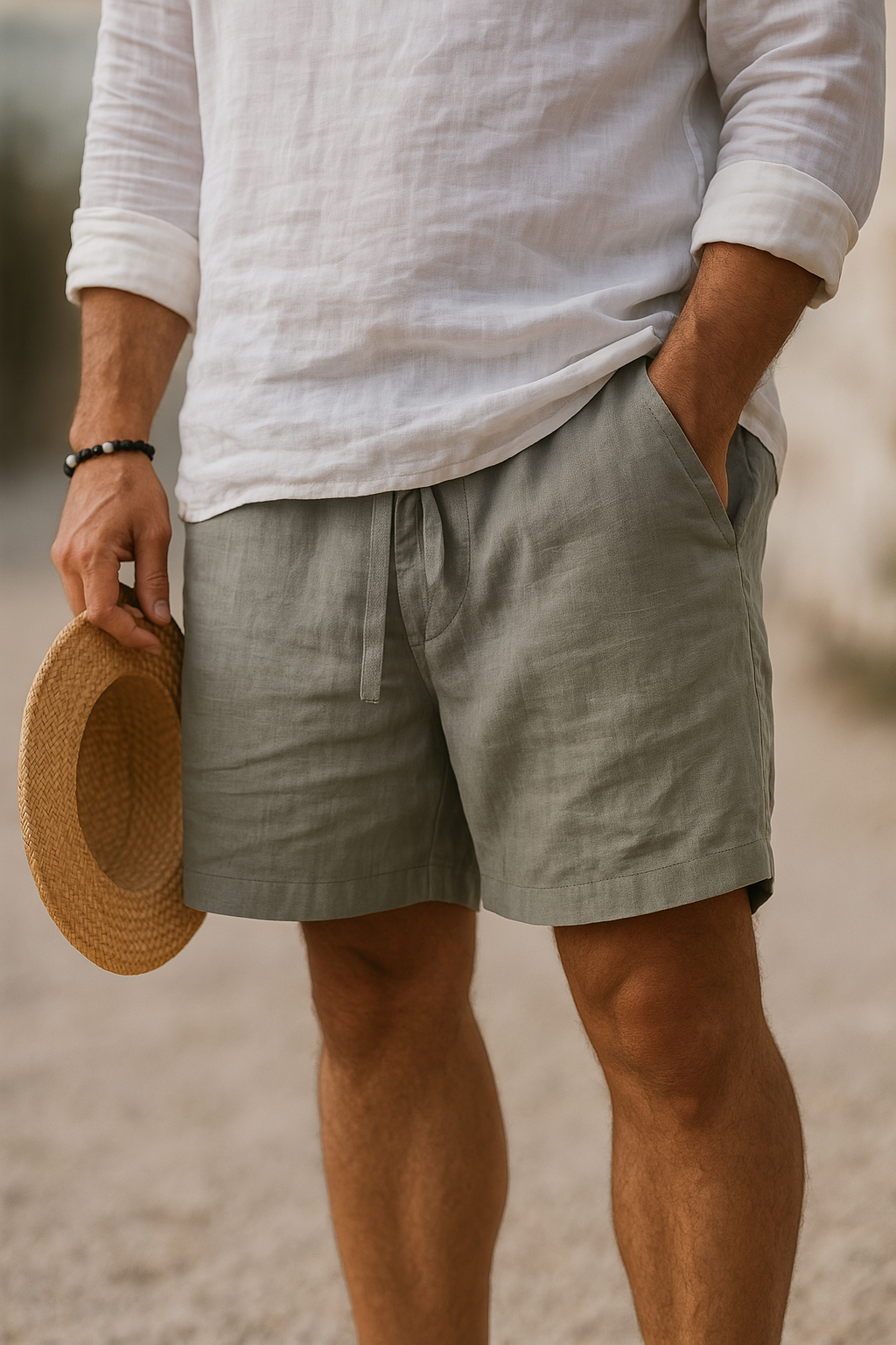 Tom Hollinger | Casual Cotton-Linen Blend Shorts for Men
