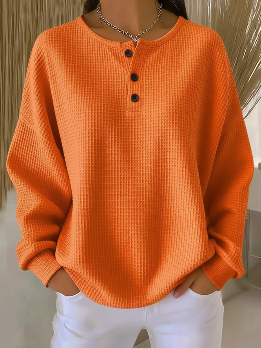 Selviona | Stylish Relaxed Henley Top