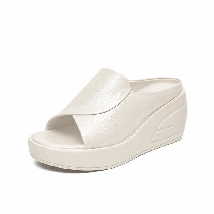 ELIZA wedge slip-on sandals beige