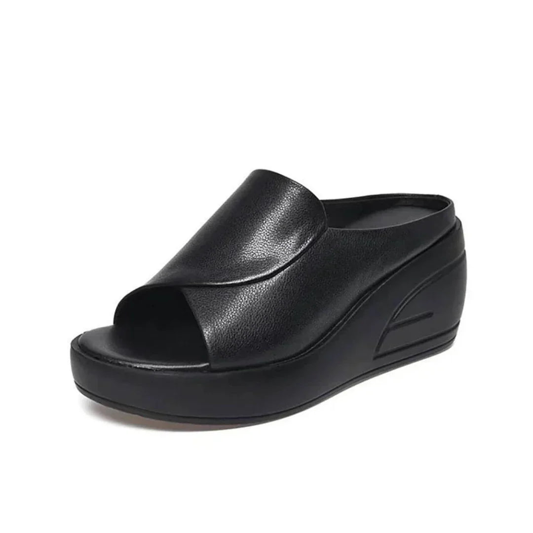 ELIZA wedge slip-on sandals black