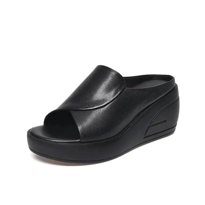 ELIZA wedge slip-on sandals black