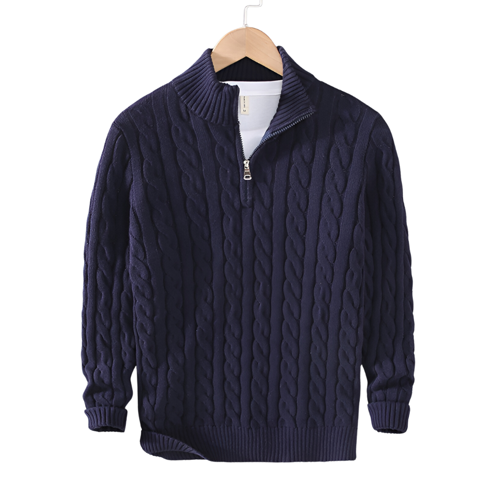 Anthony - Twisted Knit Half-Zip Jumper