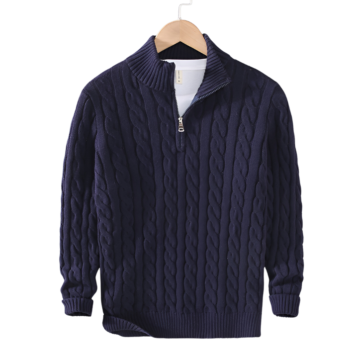 Anthony - Twisted Knit Half-Zip Jumper