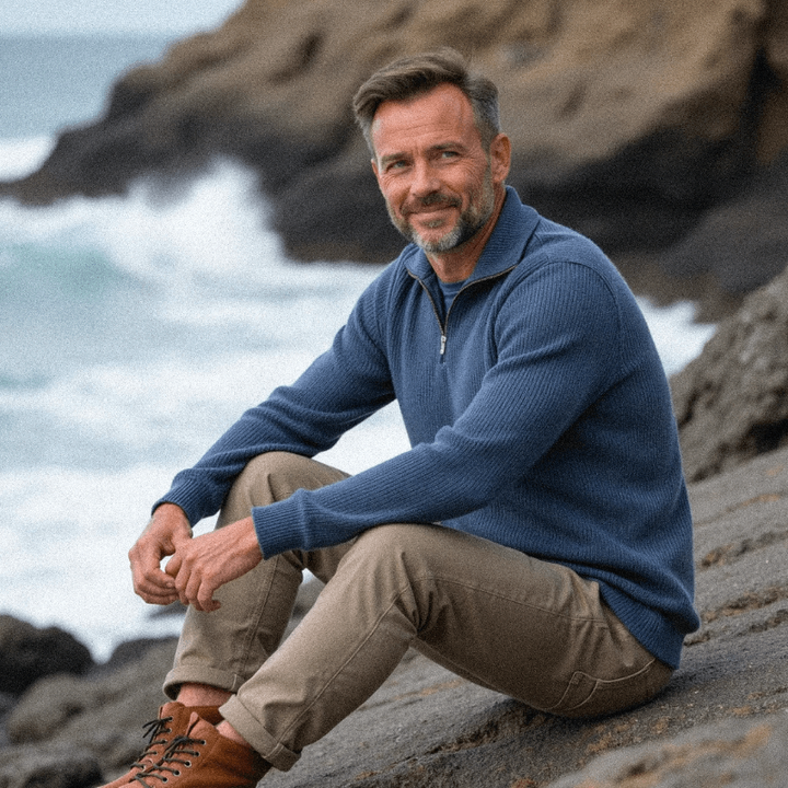Finn - Comfortable Zip Neck Jumper