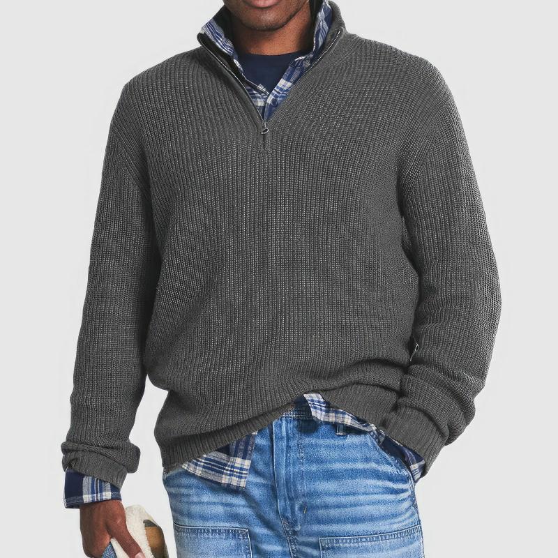 Finn - Comfortable Zip Neck Jumper
