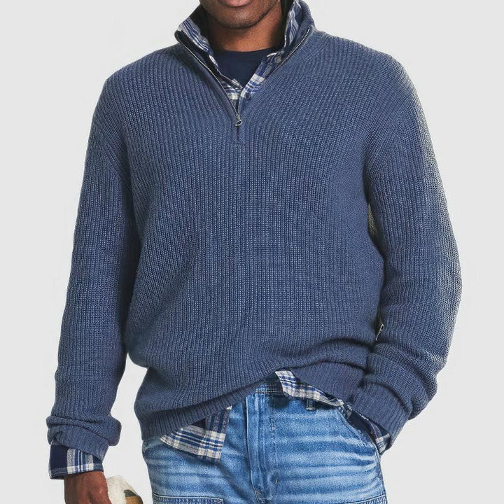 Finn - Comfortable Zip Neck Jumper