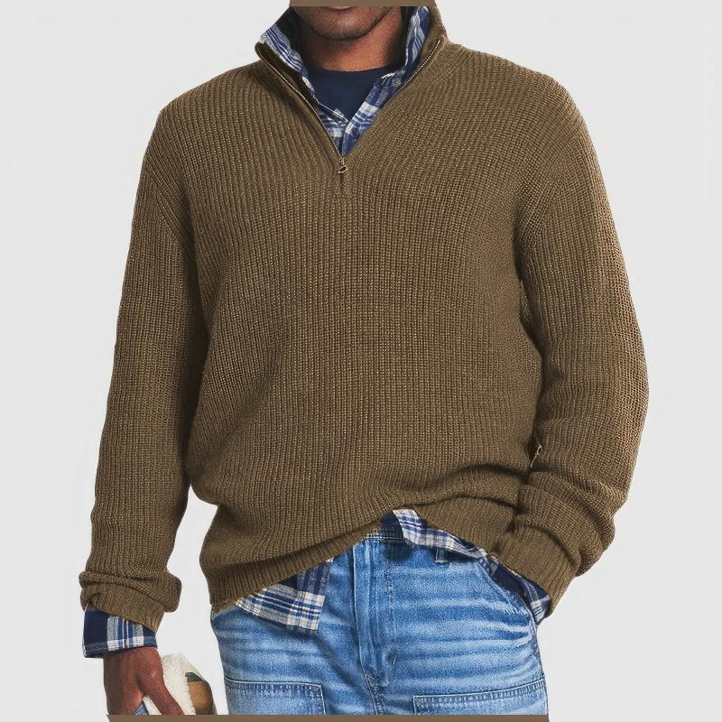 Finn - Comfortable Zip Neck Jumper