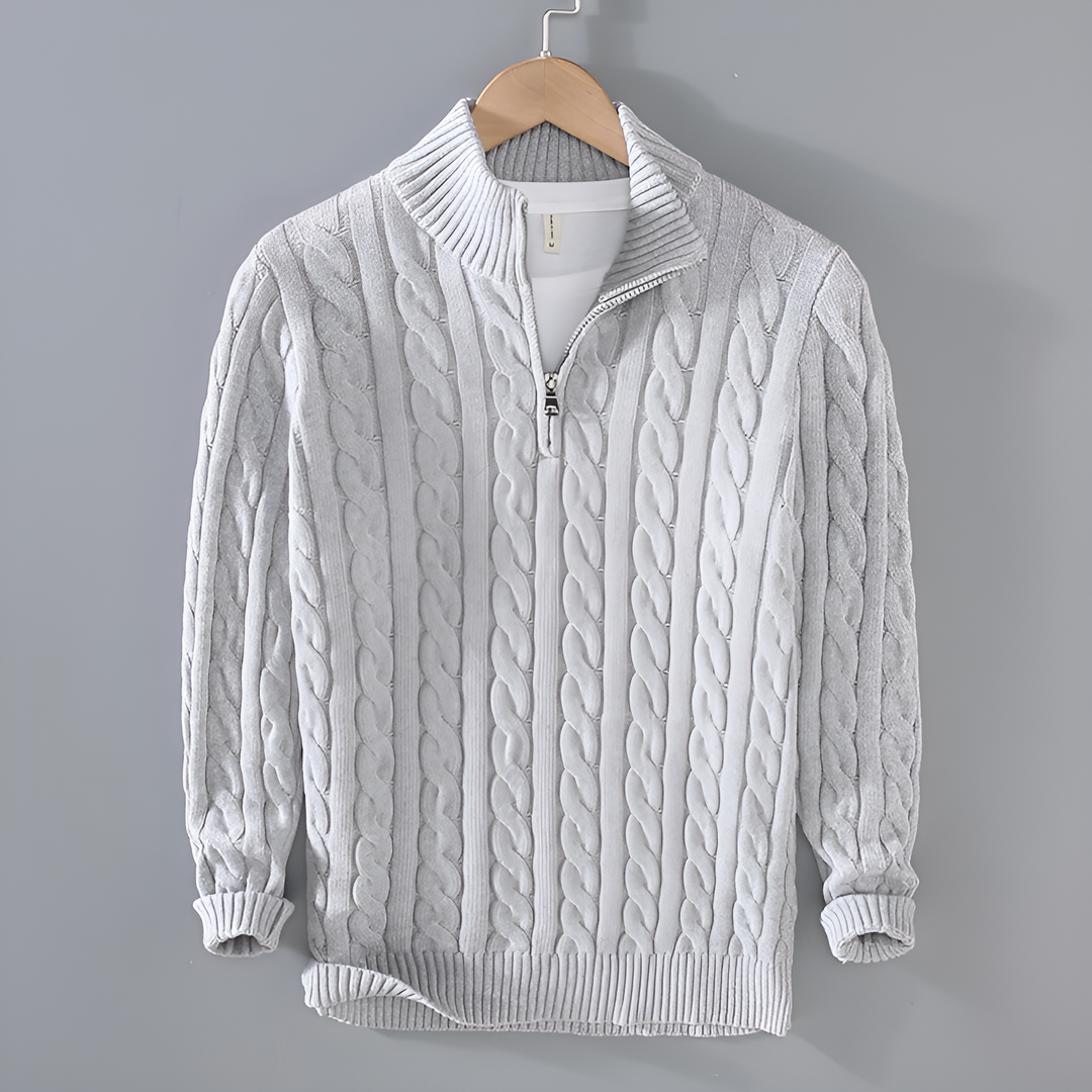 Anthony - Twisted Knit Half-Zip Jumper