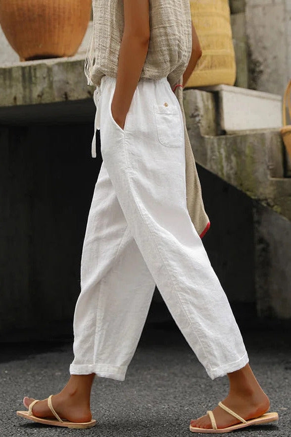 Cleo Wide-Leg Trousers - White