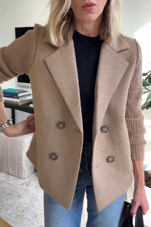 Sorelle | Elegant Knit-Sleeve Blazer