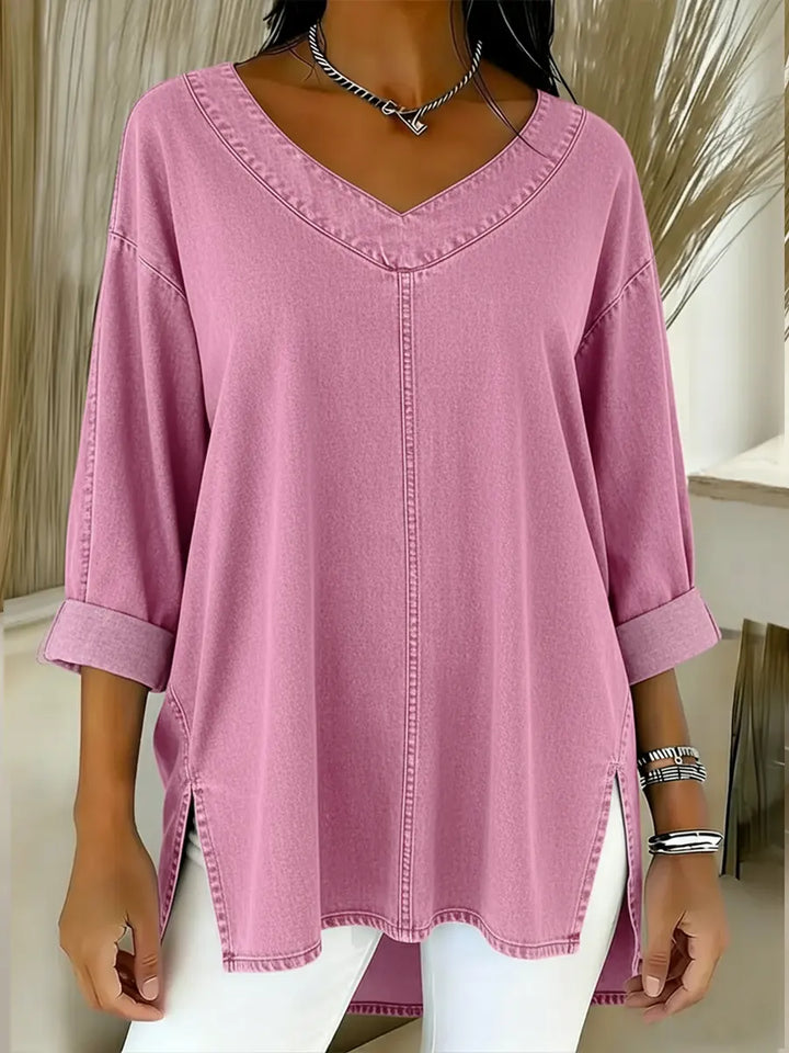 Jenelyn Denim Shirt - Pink
