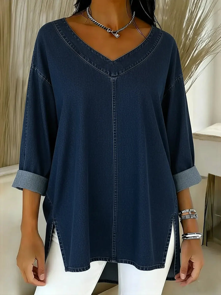 Jenelyn Denim Shirt - Navy Blue