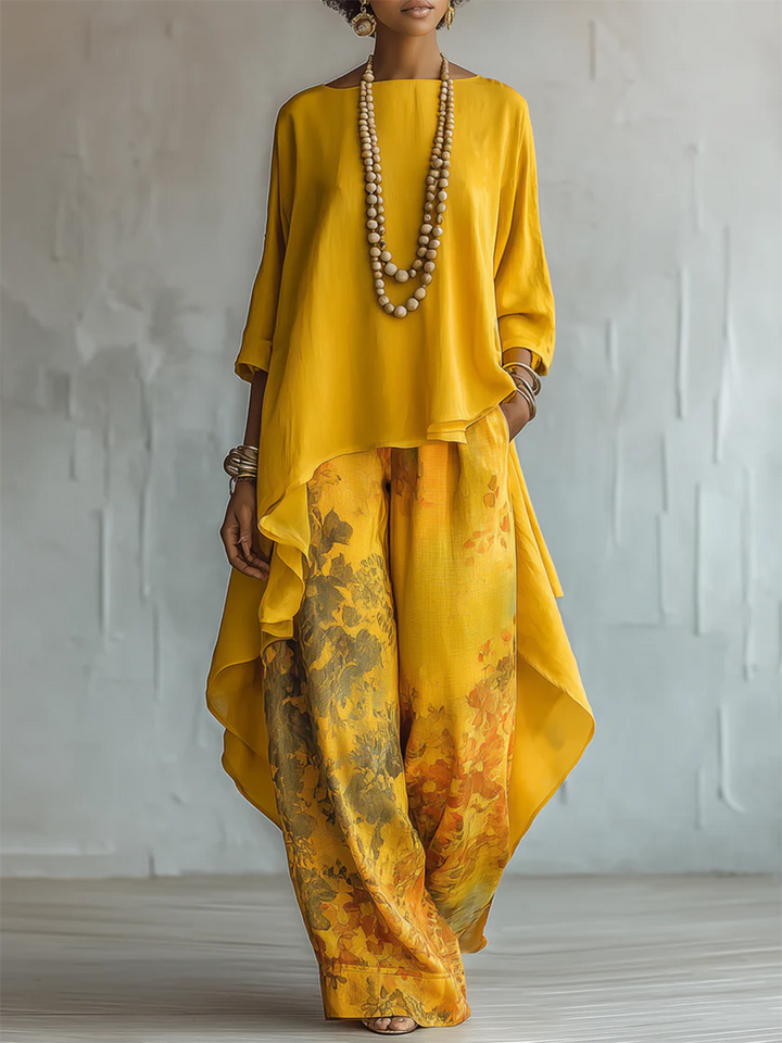 FIORELLA floral boho co-ord set yellow